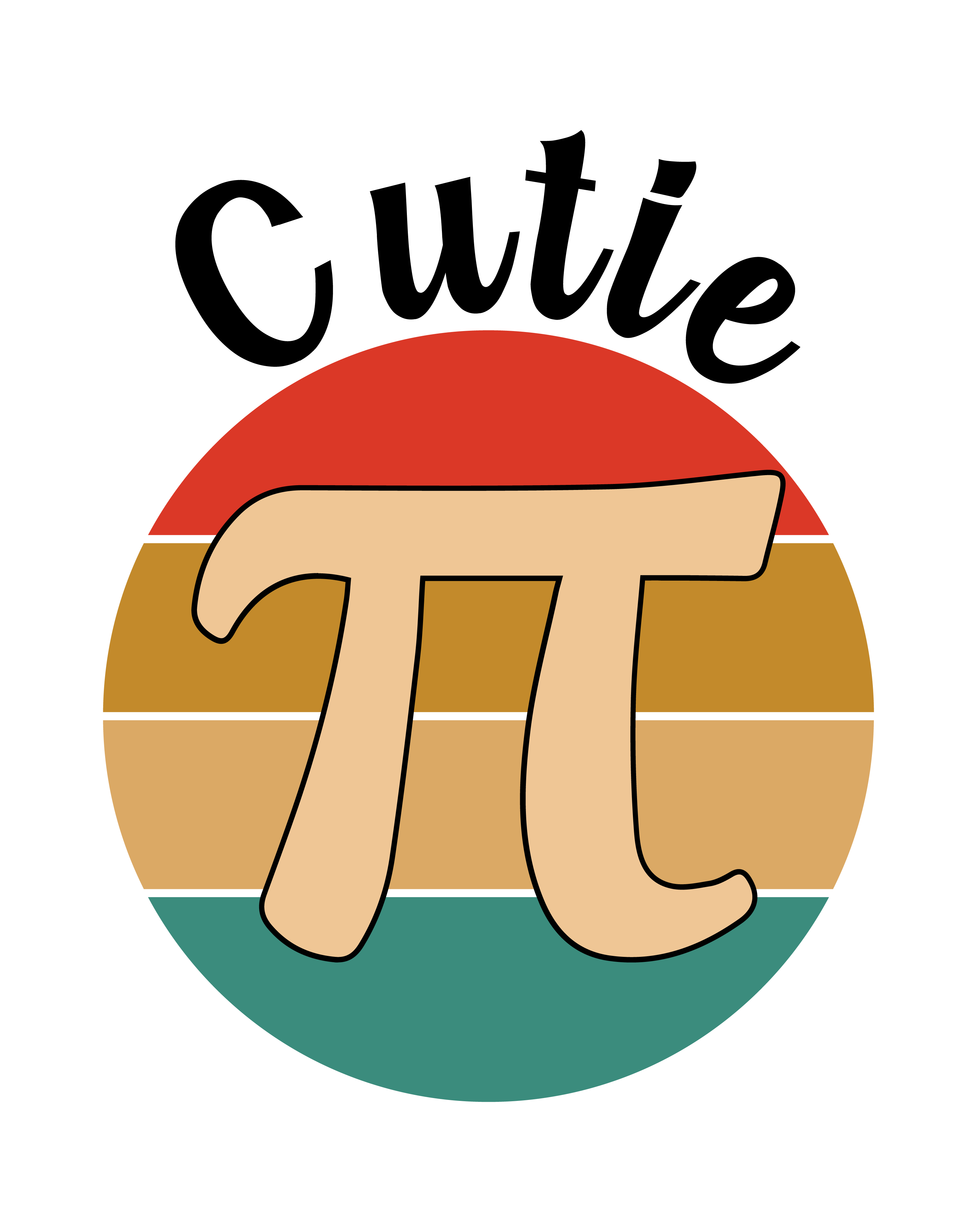 Retro Pi Design, Cutie Pi Day - DTF Transfer