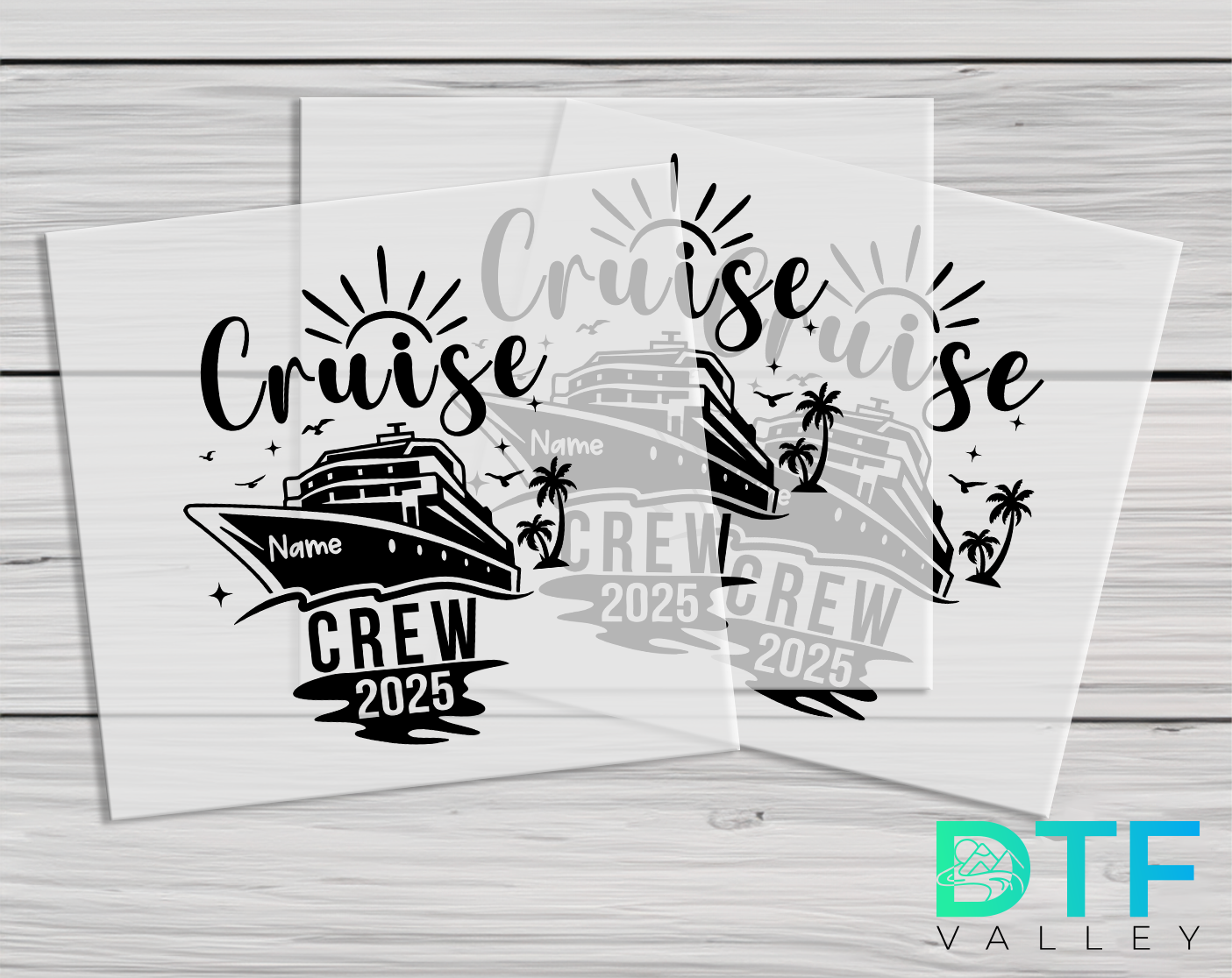 Custom Cruise Crew DTF Transfer – Personalized Ship Vacation Design