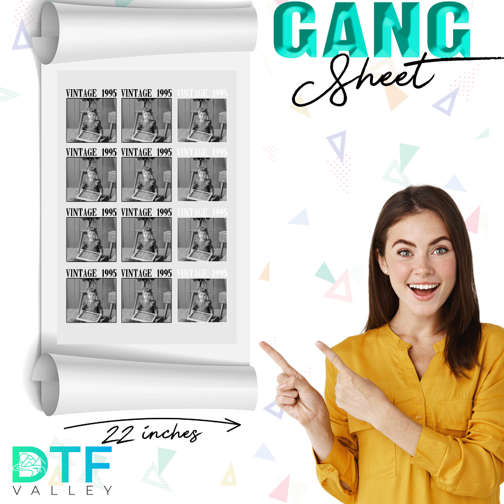 Custom Vintage Photo DTF Transfer – Personalized Year &amp; Image Design