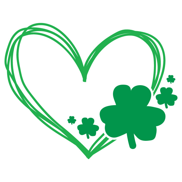 Shamrock Heart, Saint Patrick Day Design | Ready To Press DTF, DTFValley