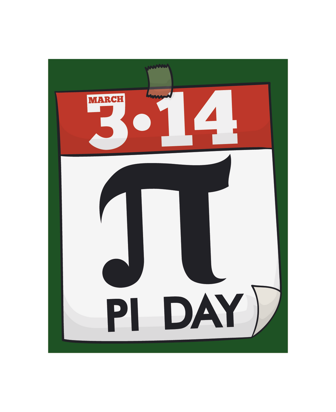 3.14 Calendar Leaf, Pi Day Design - DTF Transfer