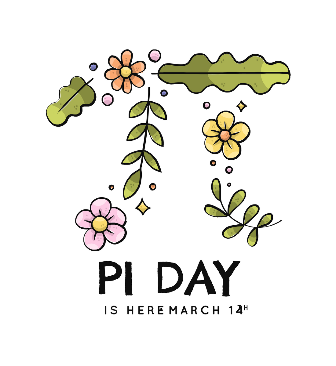 Floral Pi Design, Happy Pi Day - DTF Transfer