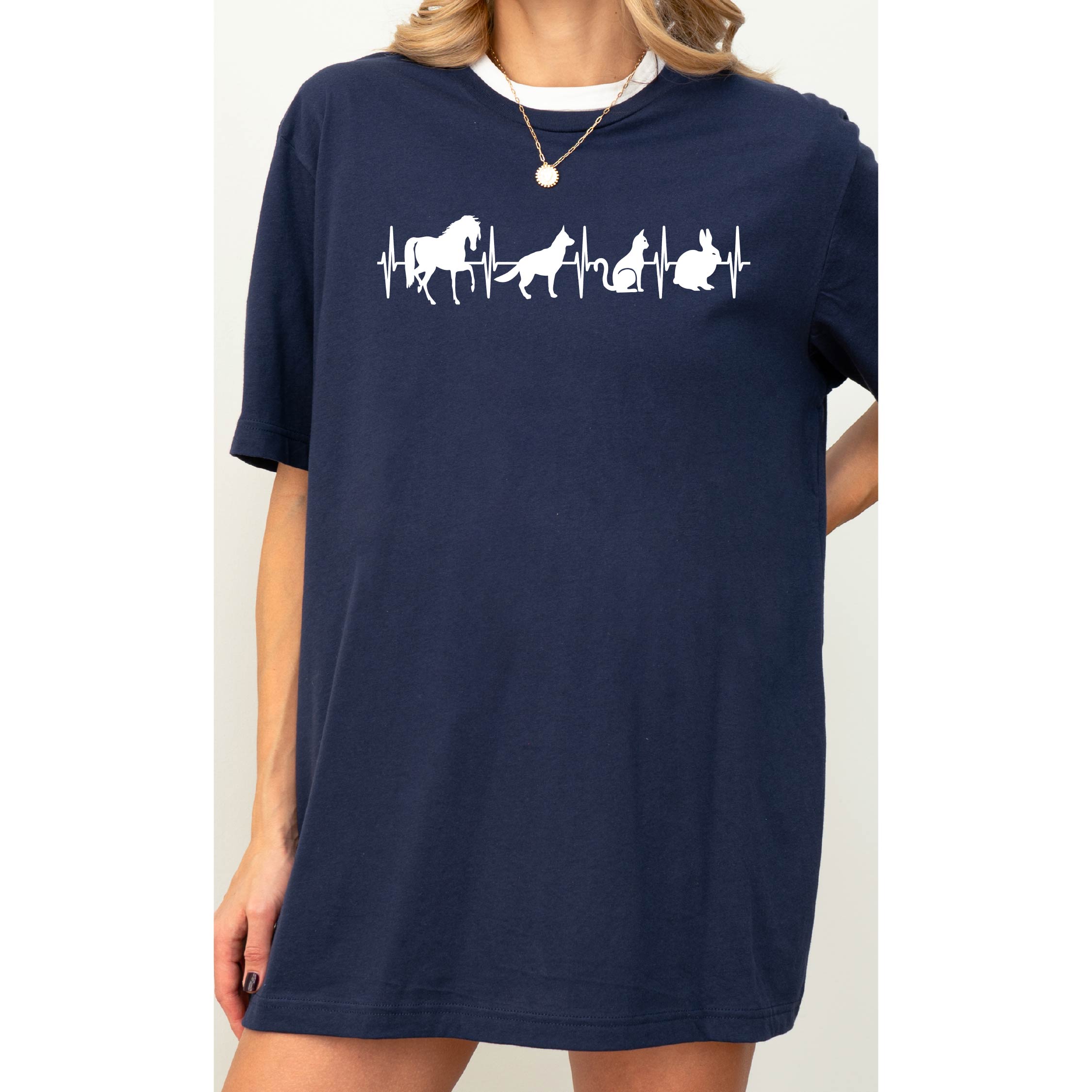 Animal Heartbeat T-Shirt: Vet Tech Gift, Dog Cat Mom Tee