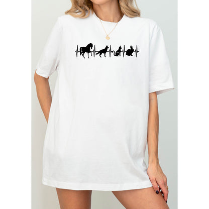 Animal Heartbeat T-Shirt: Vet Tech Gift, Dog Cat Mom Tee