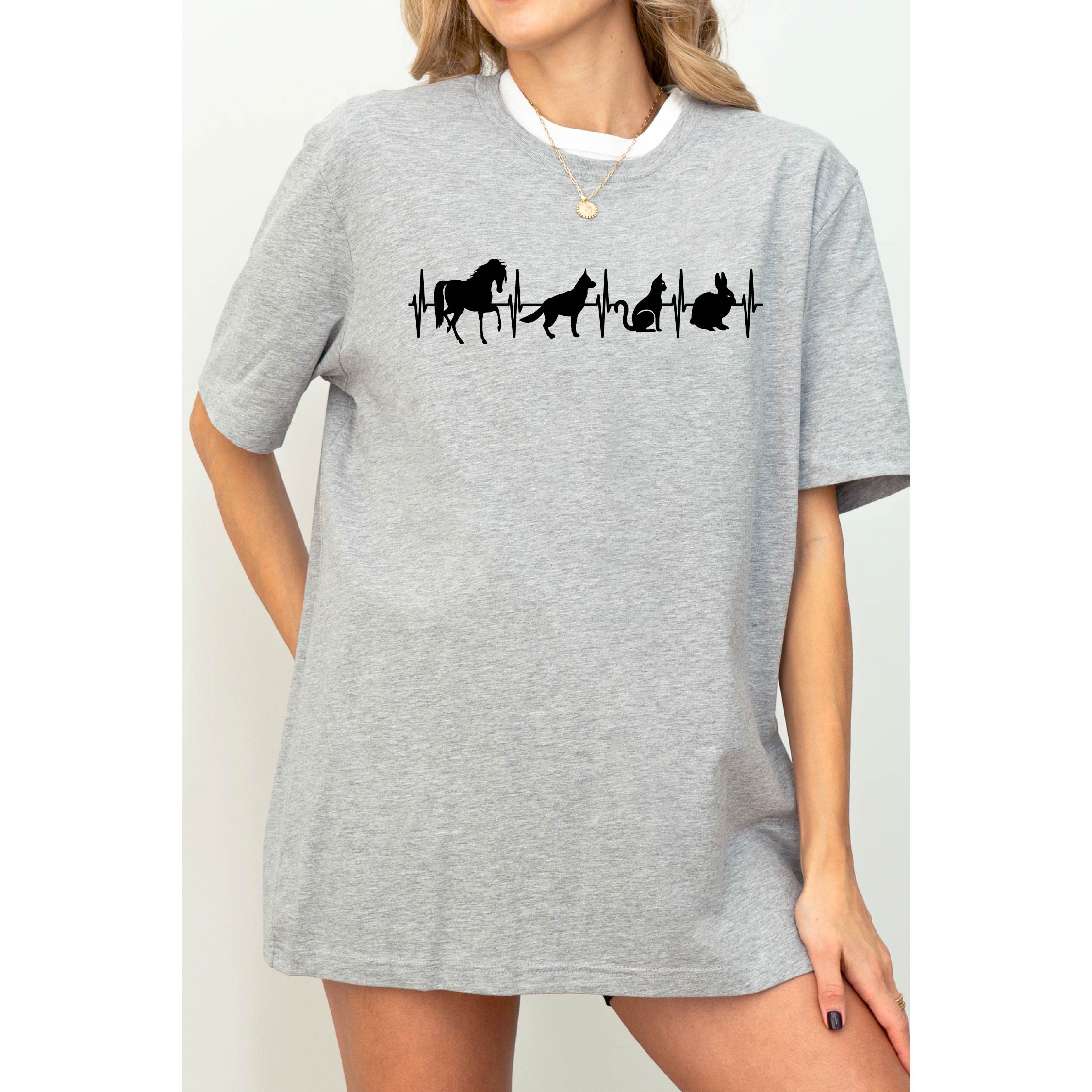 Animal Heartbeat T-Shirt: Vet Tech Gift, Dog Cat Mom Tee
