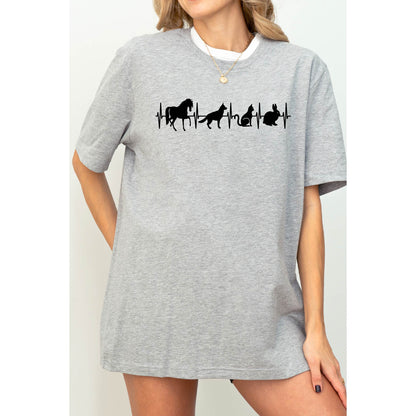 Animal Heartbeat T-Shirt: Vet Tech Gift, Dog Cat Mom Tee