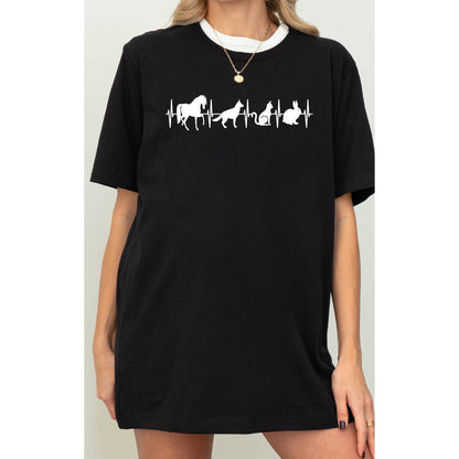 Animal Heartbeat T-Shirt: Vet Tech Gift, Dog Cat Mom Tee