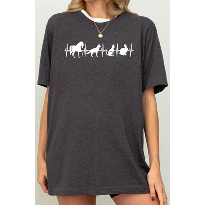 Animal Heartbeat T-Shirt: Vet Tech Gift, Dog Cat Mom Tee