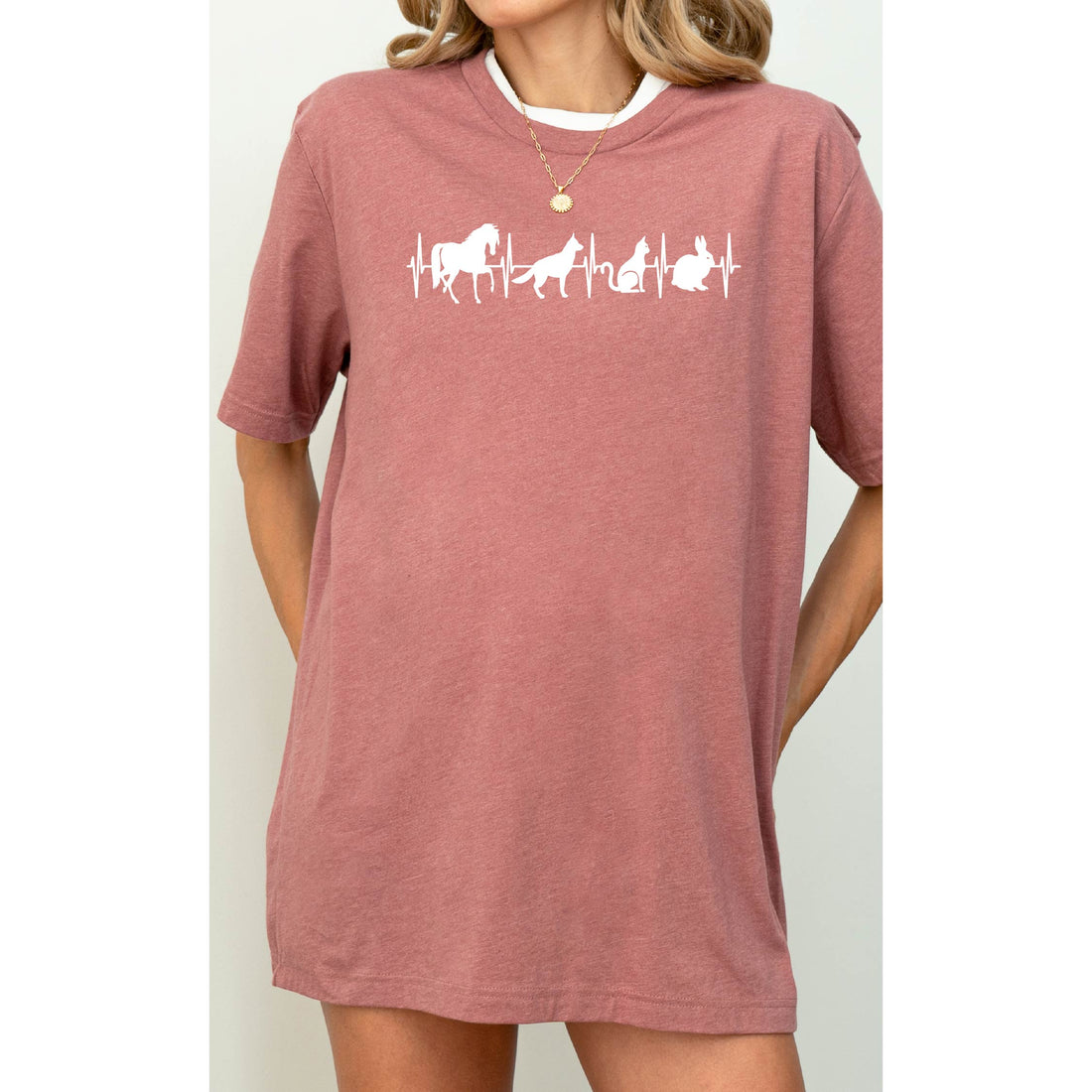 Animal Heartbeat T-Shirt: Vet Tech Gift, Dog Cat Mom Tee