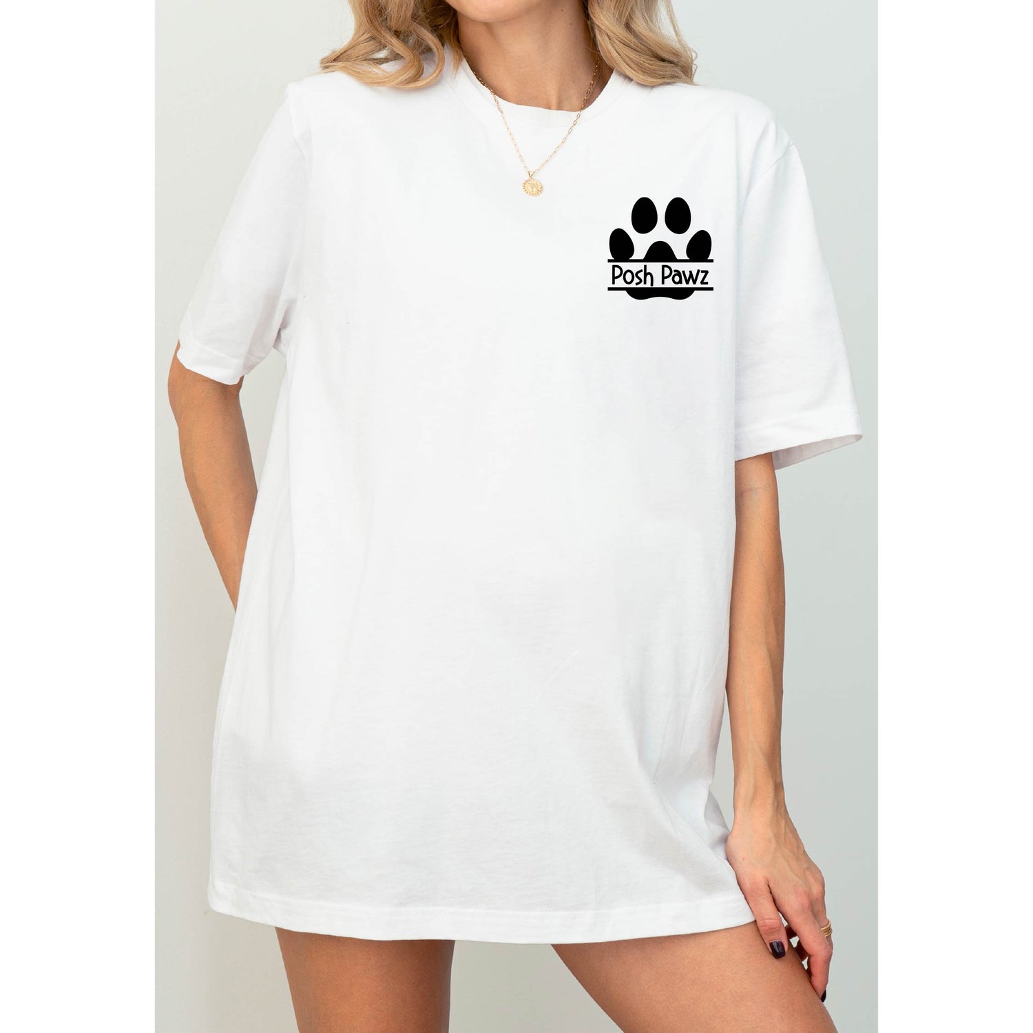 Custom Name Pawprint T-Shirt: Vet Tech Gift, Dog Cat Mom Tee