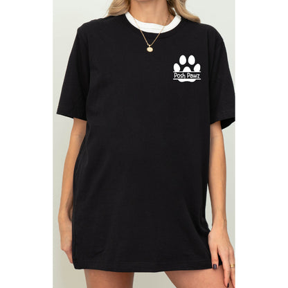 Custom Name Pawprint T-Shirt: Vet Tech Gift, Dog Cat Mom Tee