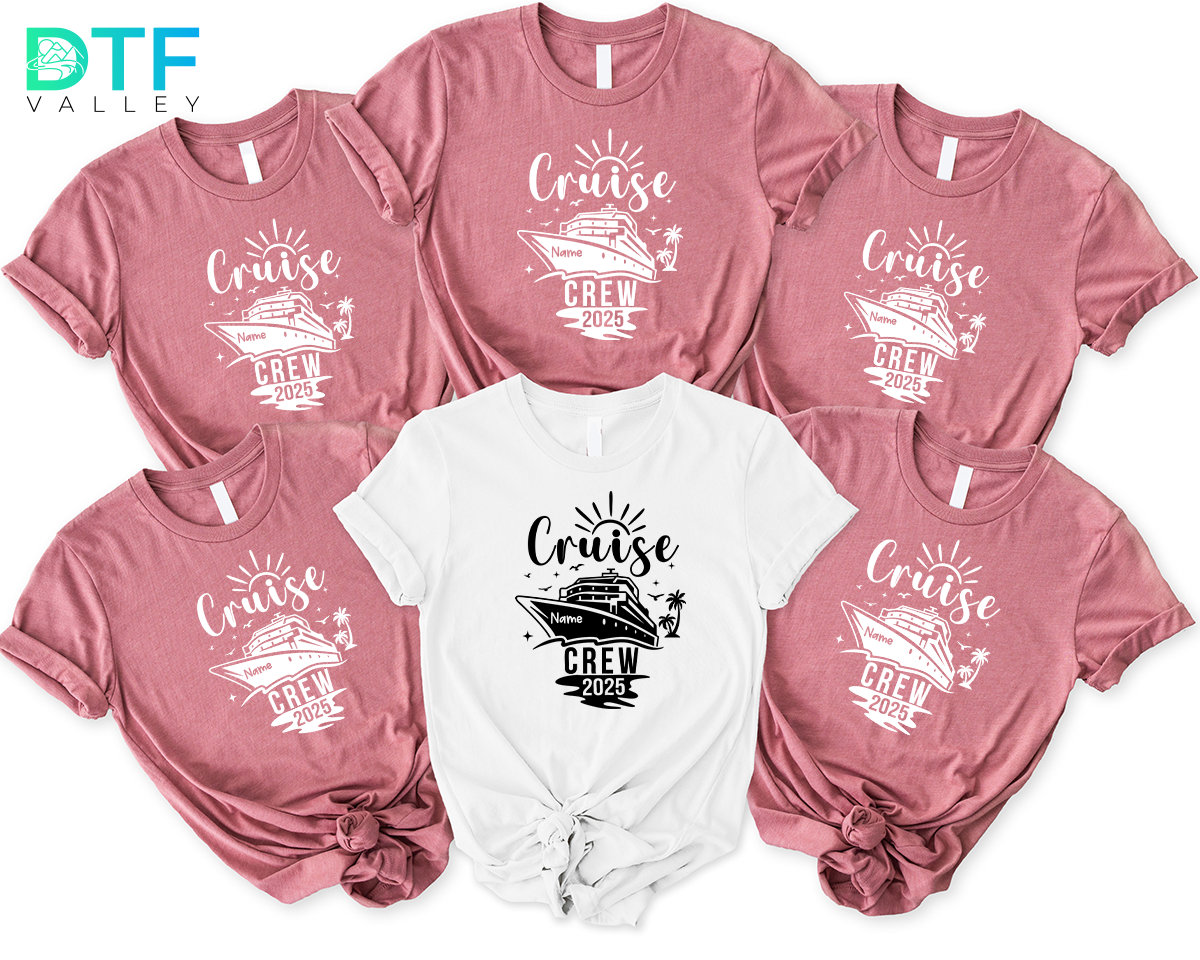 Custom Cruise Crew DTF Transfer – Personalized Ship Vacation Design
