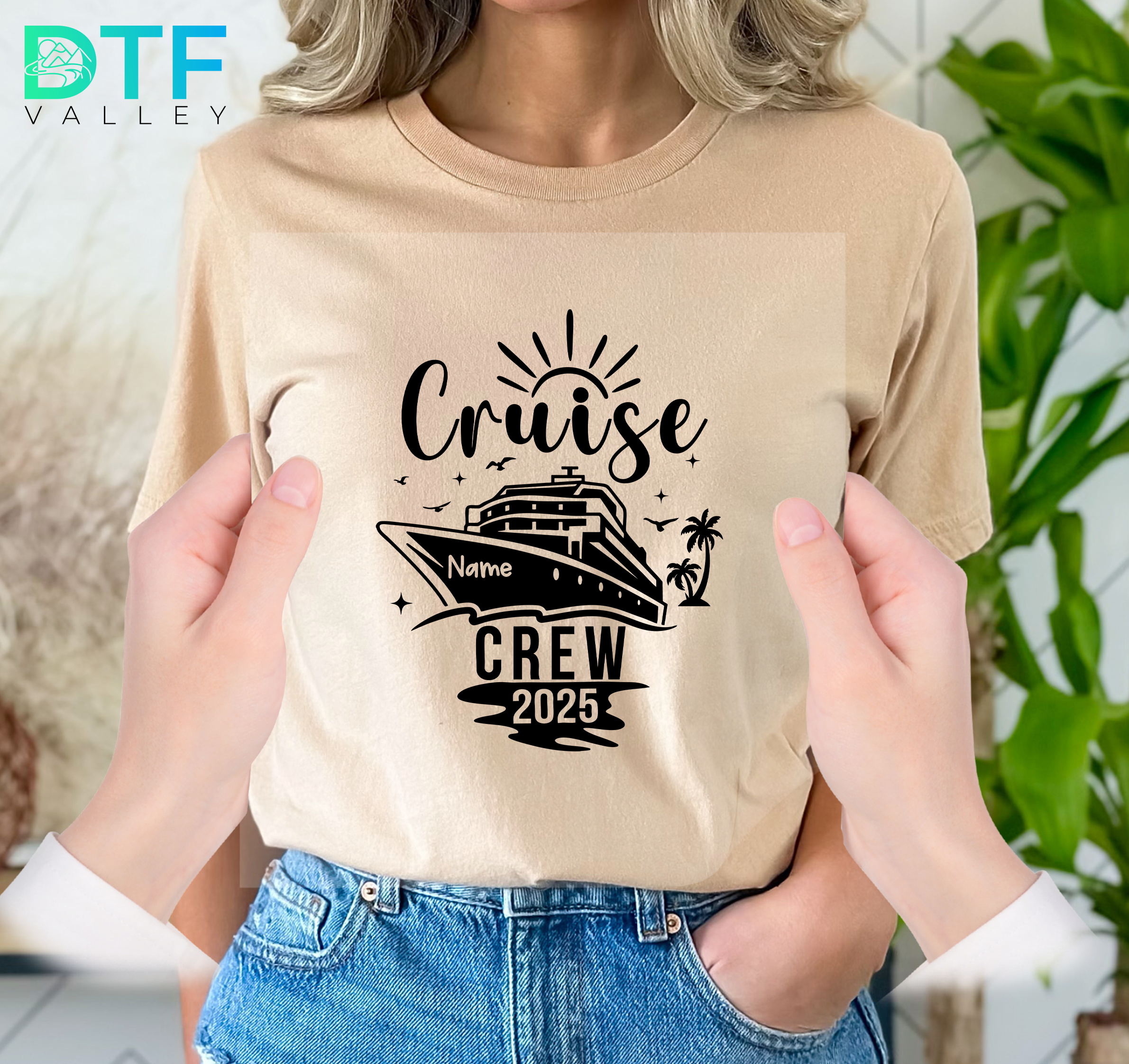 Custom Cruise Crew DTF Transfer – Personalized Ship Vacation Design