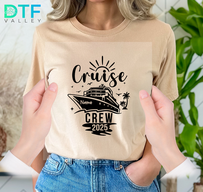 Custom Cruise Crew DTF Transfer – Personalized Ship Vacation Design