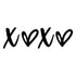 a black and white photo of the word xoxo