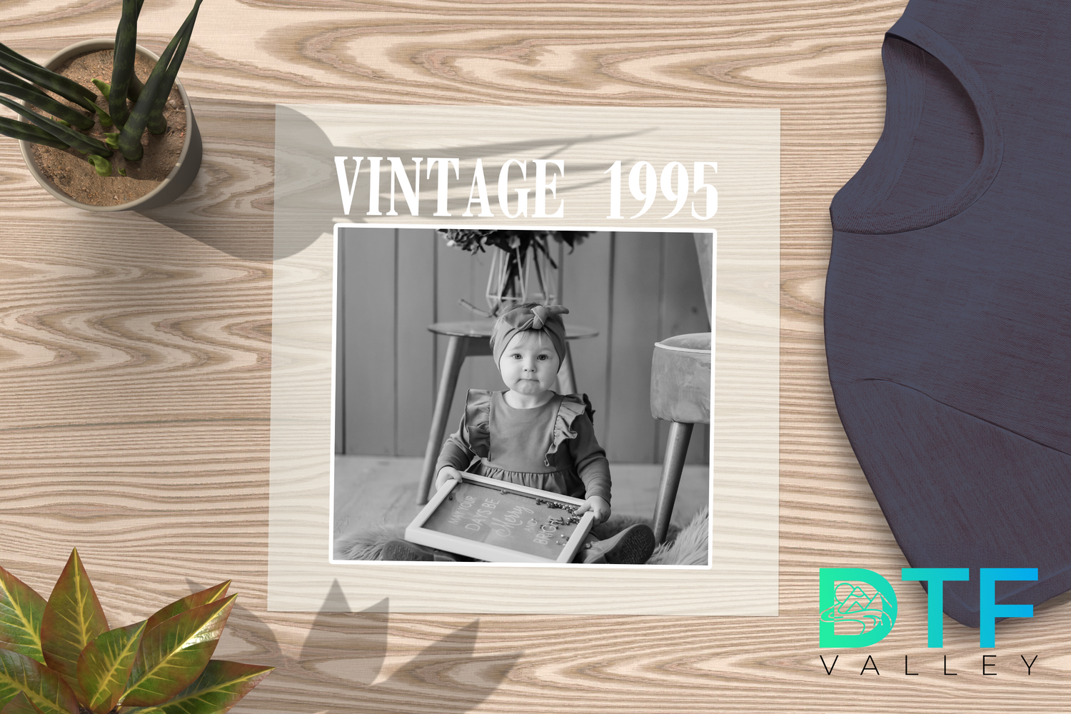 Custom Vintage Photo DTF Transfer – Personalized Year &amp; Image Design