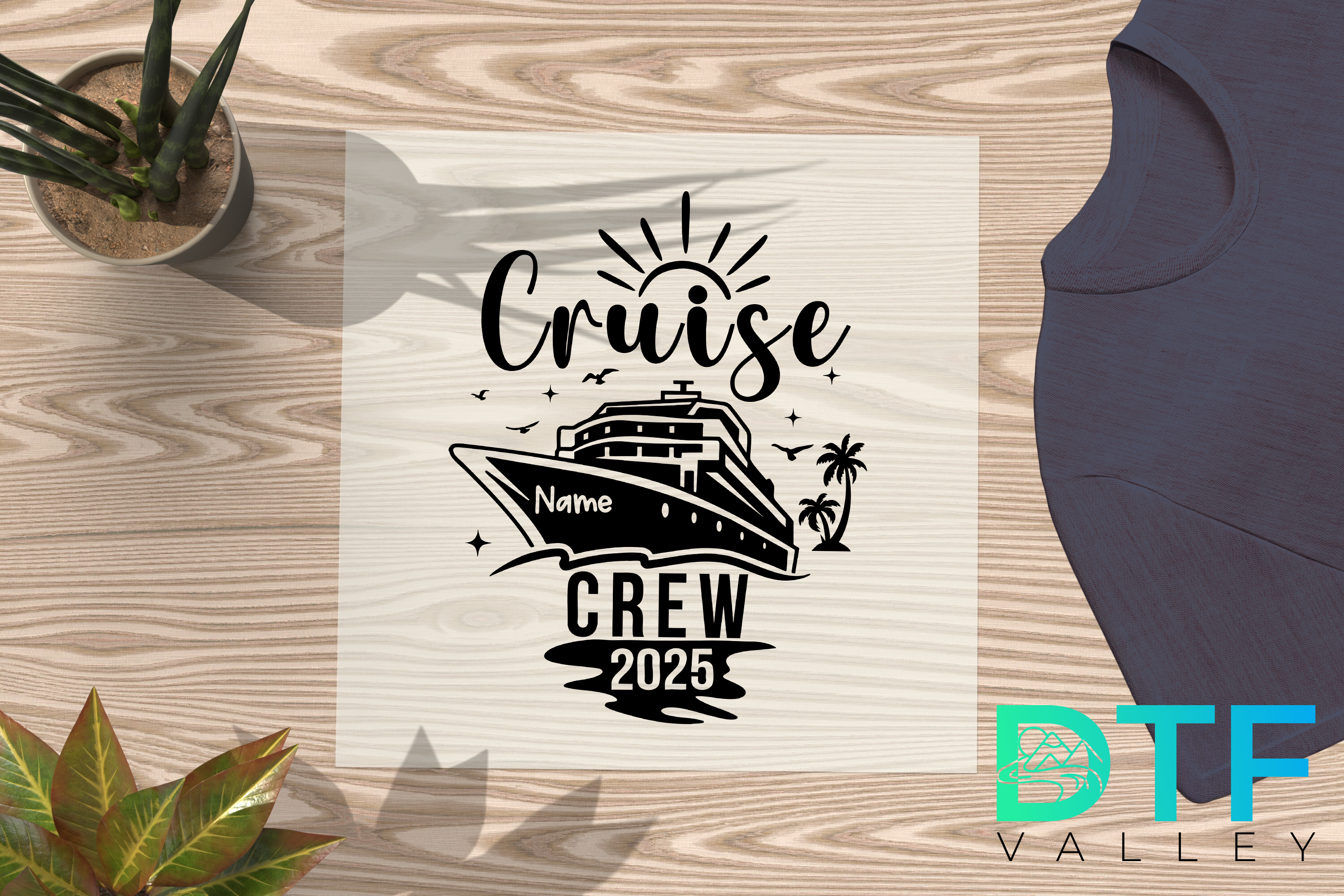 Custom Cruise Crew DTF Transfer – Personalized Ship Vacation Design